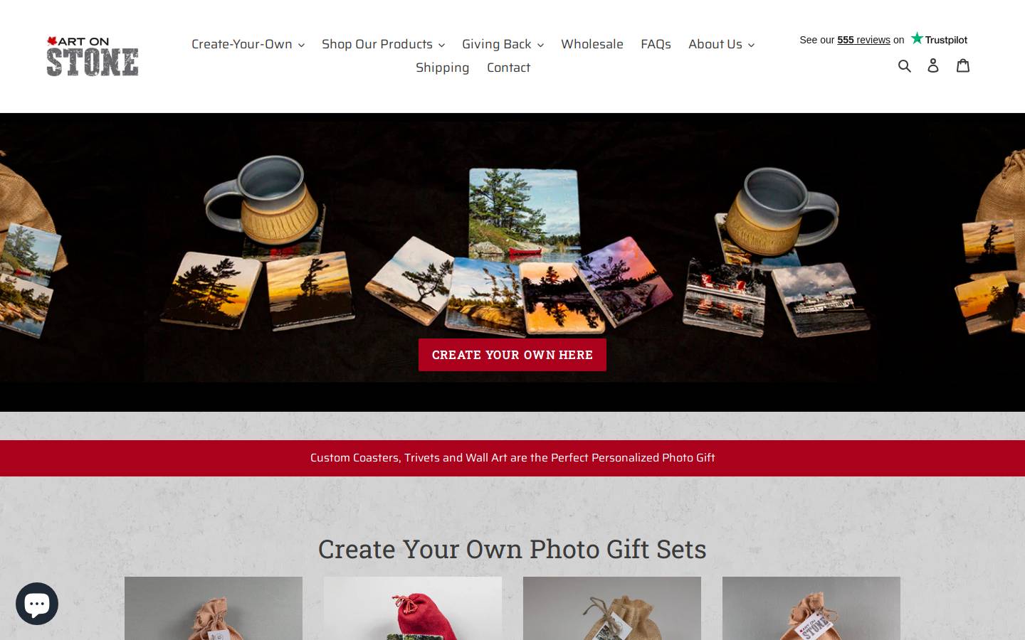 artonstone.com homepage screenshot