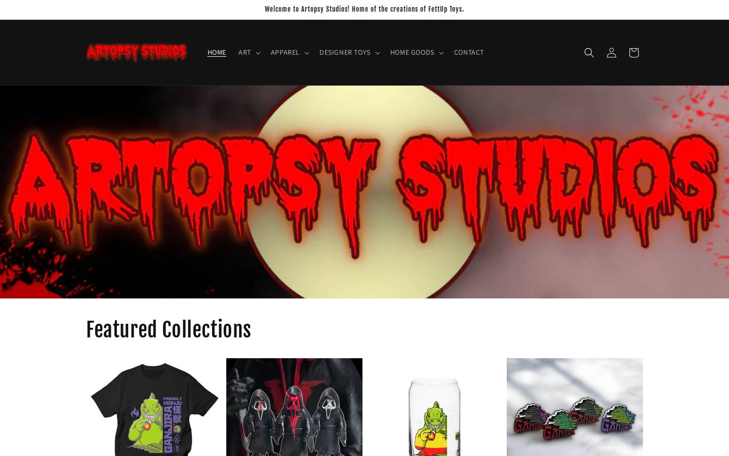 artopsystudios.com homepage screenshot