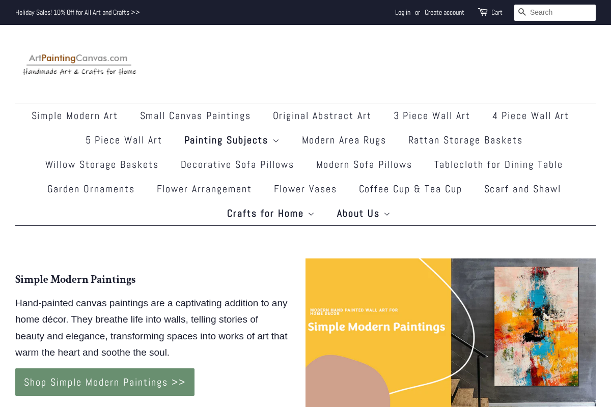 Art Painting Canvas homepage screenshot