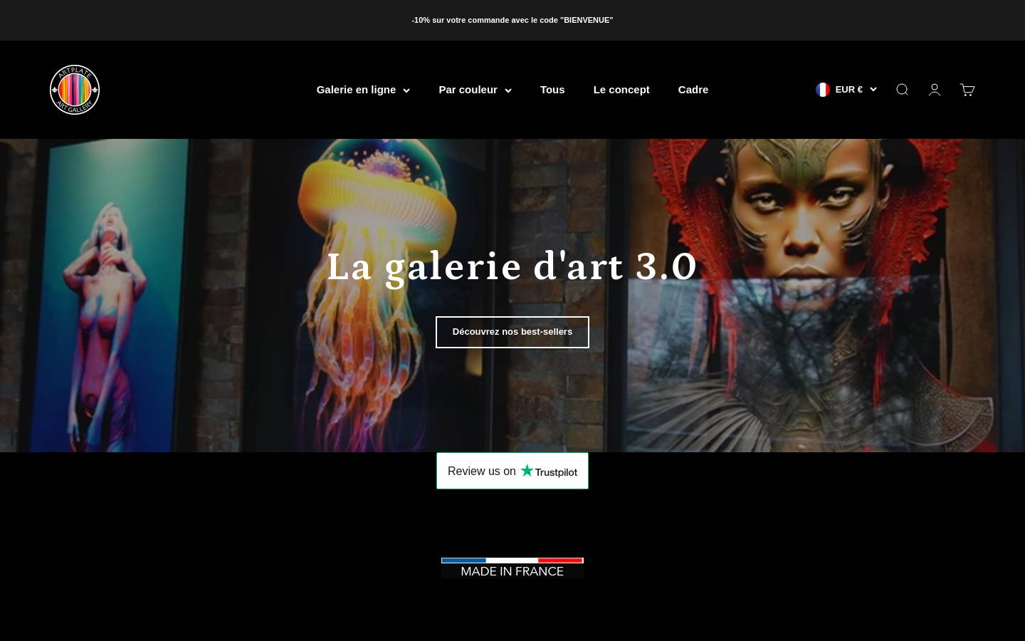 Artplate homepage screenshot