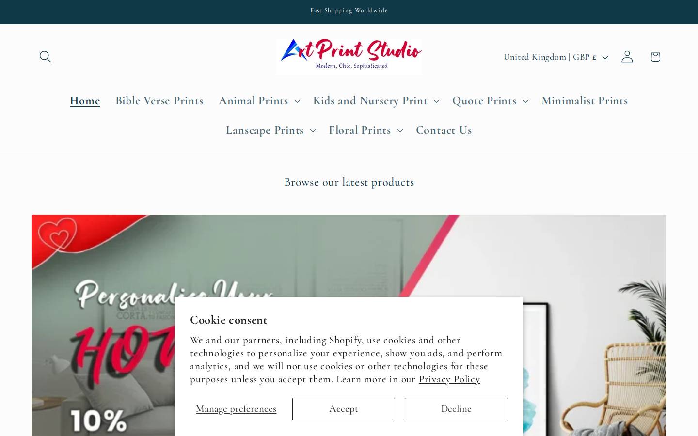 artprintstudio.co.uk homepage screenshot
