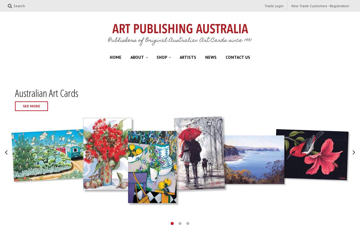 artpublishing.com.au homepage screenshot