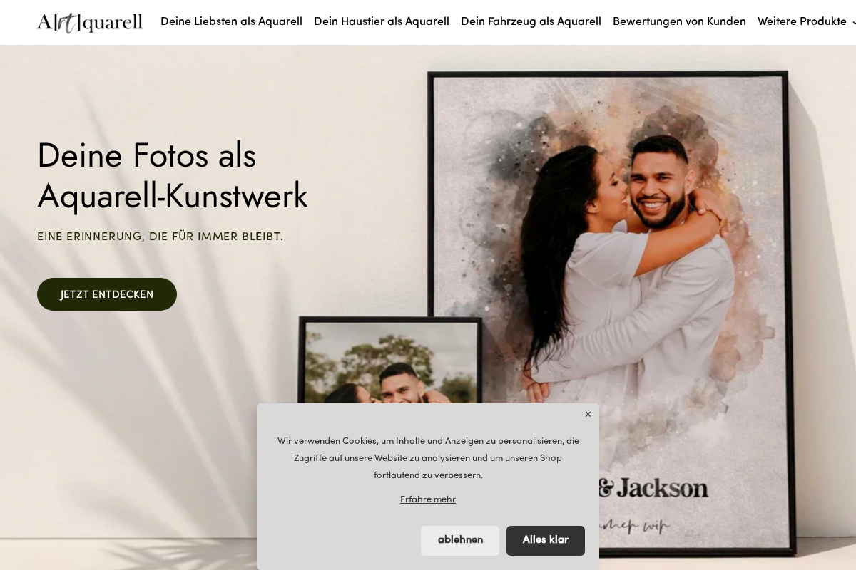 Artquarell homepage screenshot