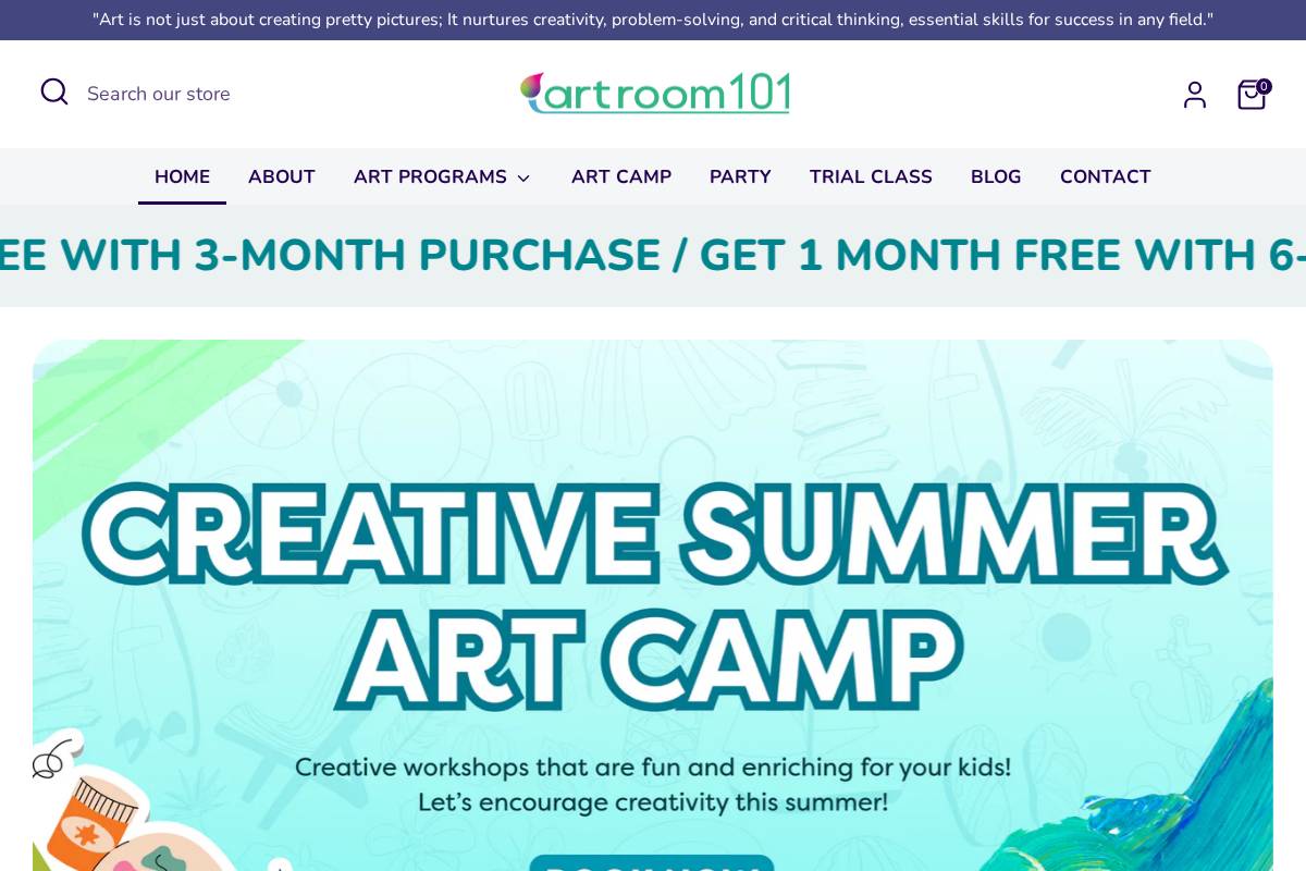 artroom101.com homepage screenshot