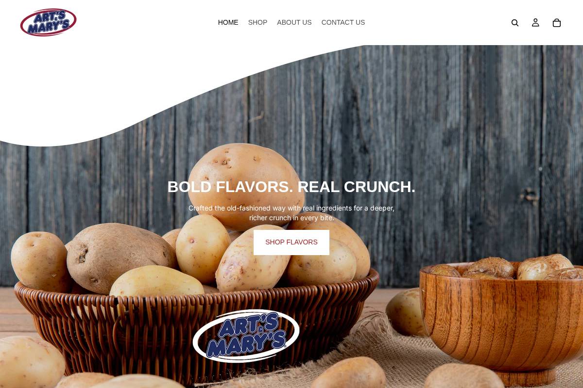 artsandmarys.com homepage screenshot