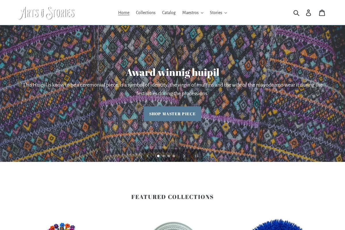 artsandstories.com homepage screenshot