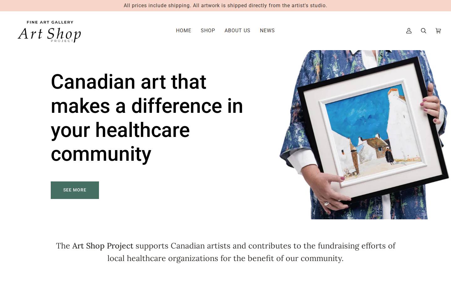 artshopproject.com homepage screenshot