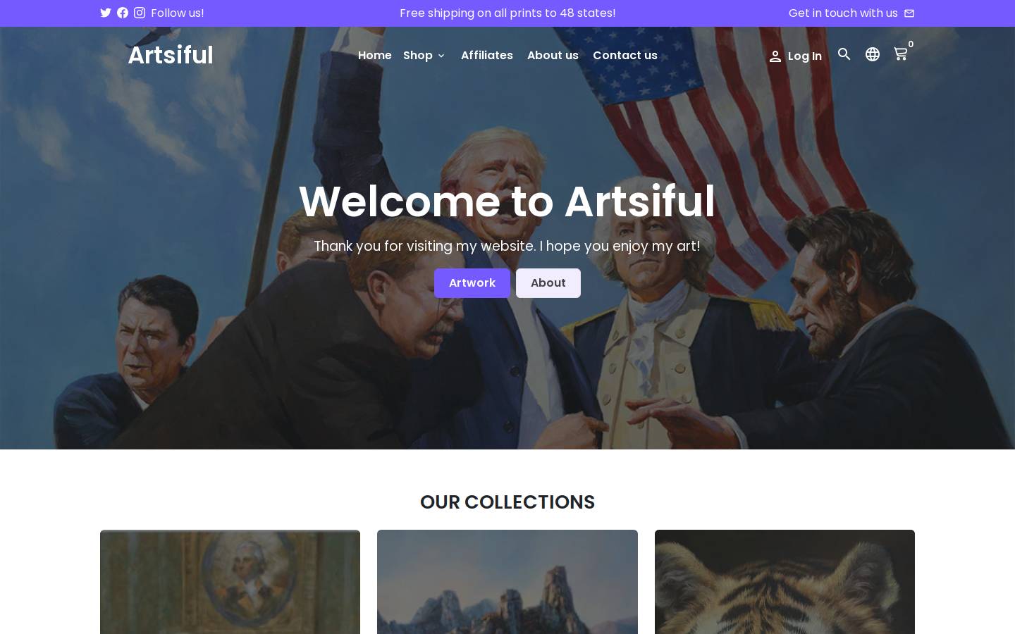 artsiful.com homepage screenshot