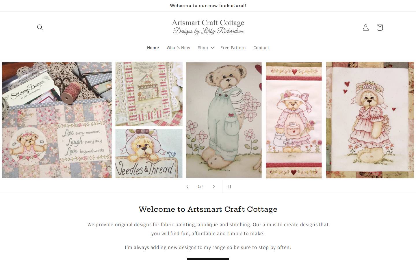 artsmartcraftcottage.com.au homepage screenshot