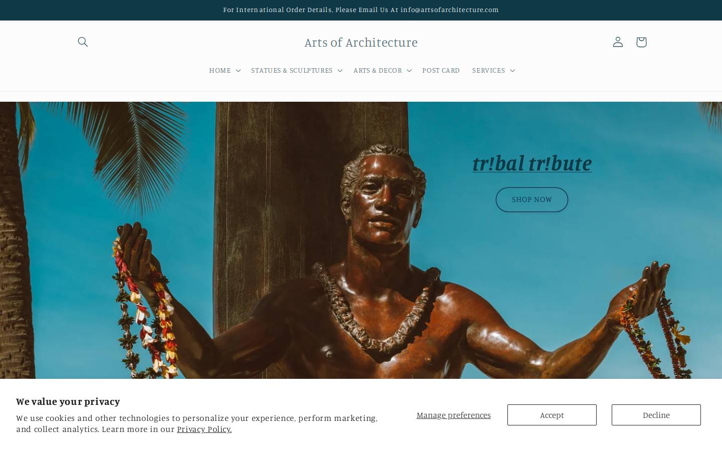 Artsofarchitecture homepage screenshot