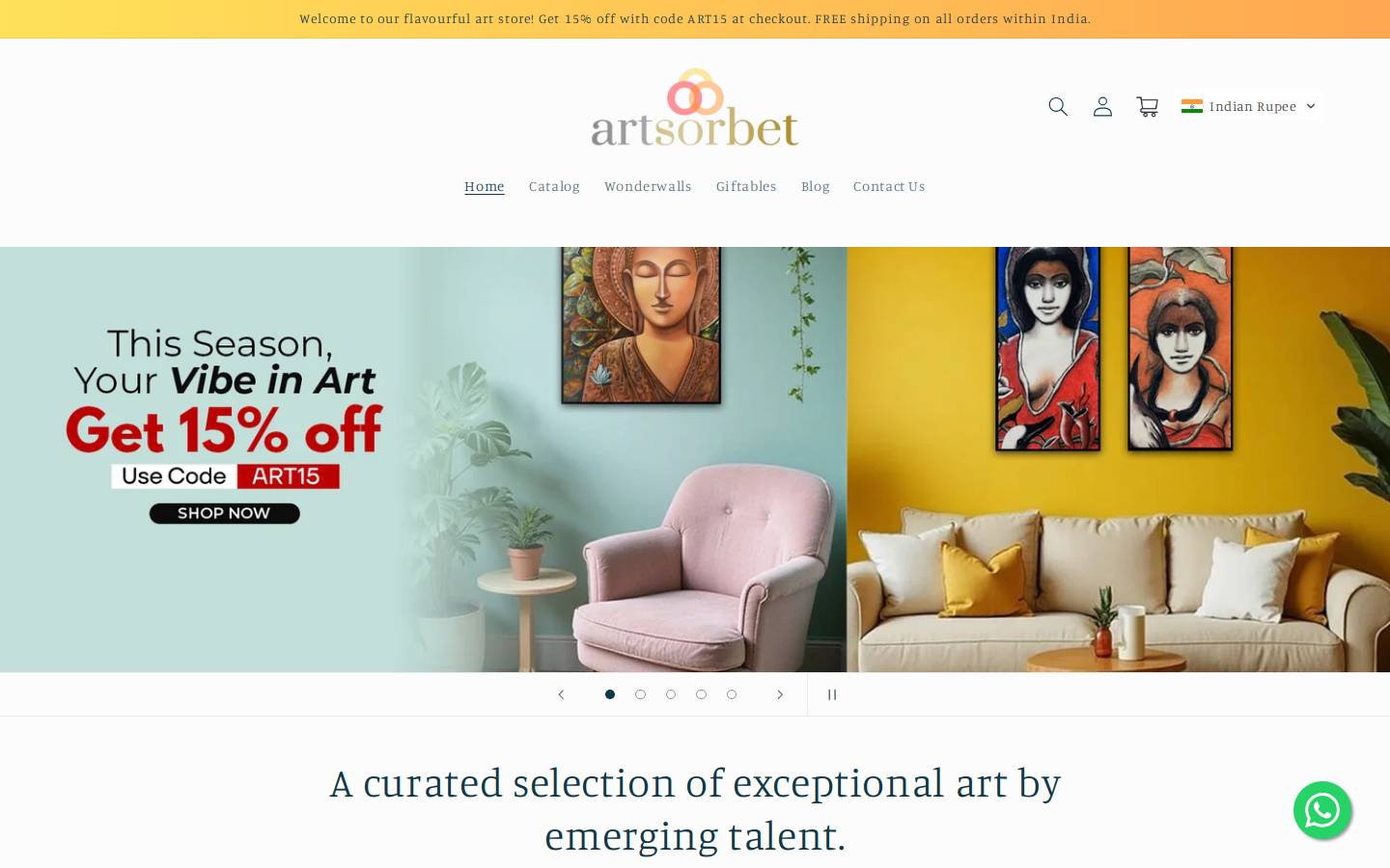 artsorbet.com homepage screenshot