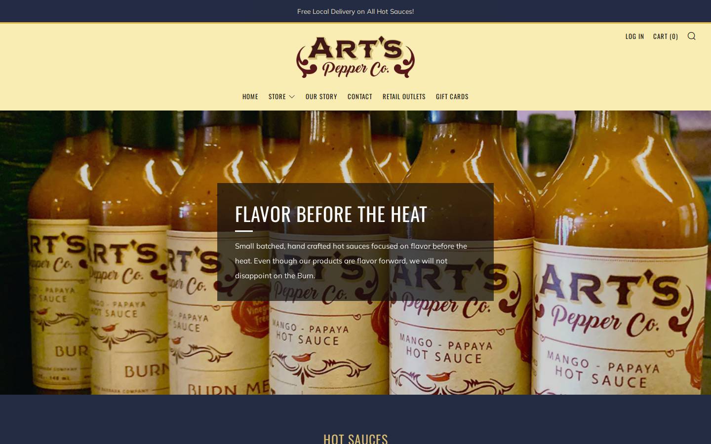 artspepperco.com homepage screenshot