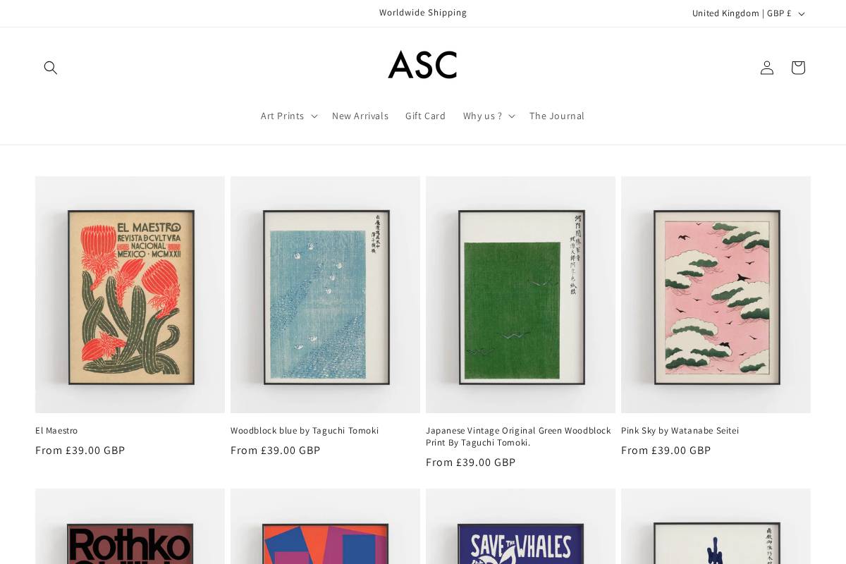 artssocialclub.com homepage screenshot