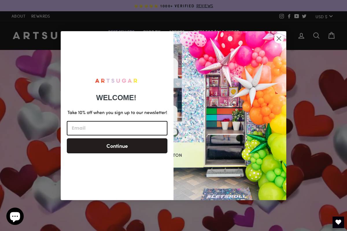 ArtSugar homepage screenshot