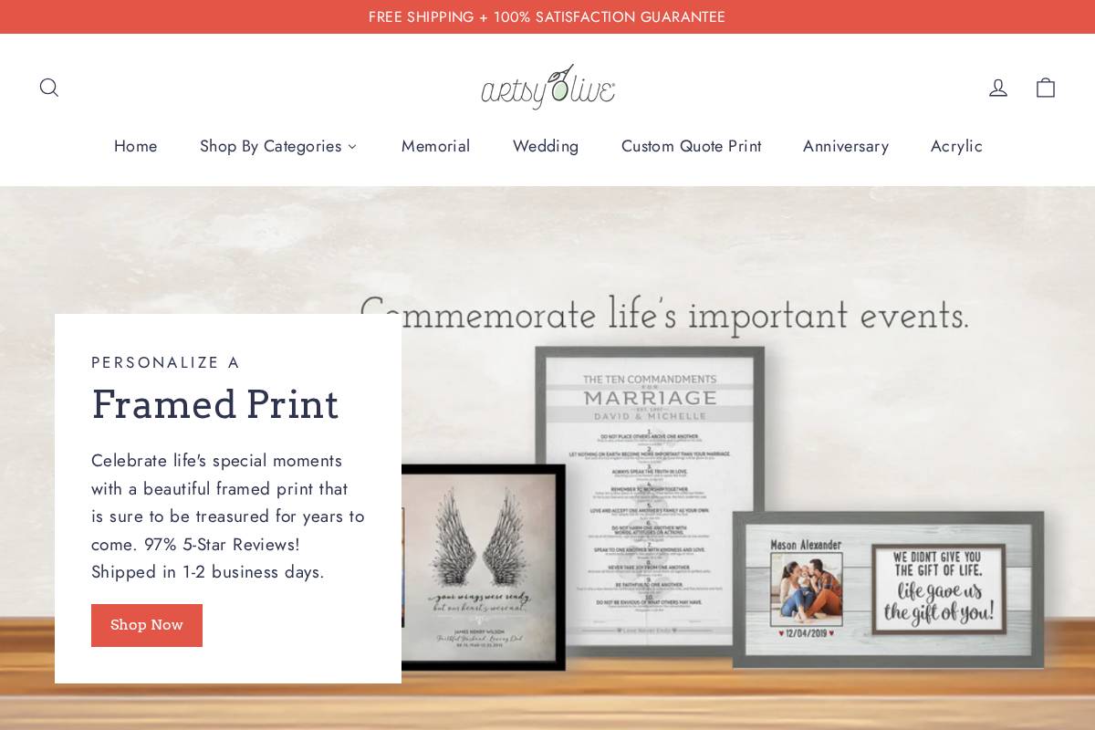 artsyolive.com homepage screenshot