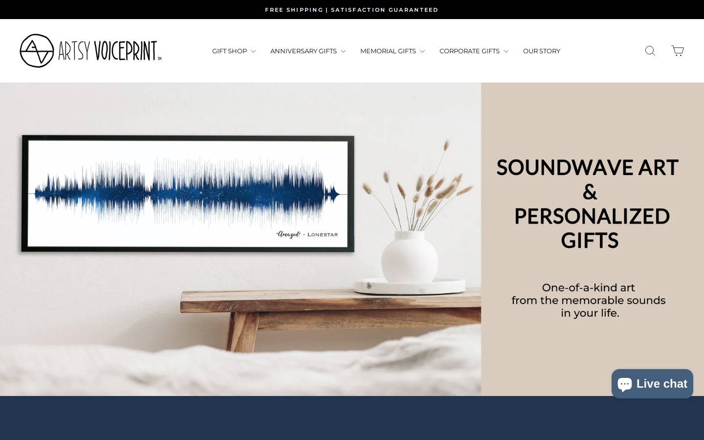 artsyvoiceprint.com homepage screenshot