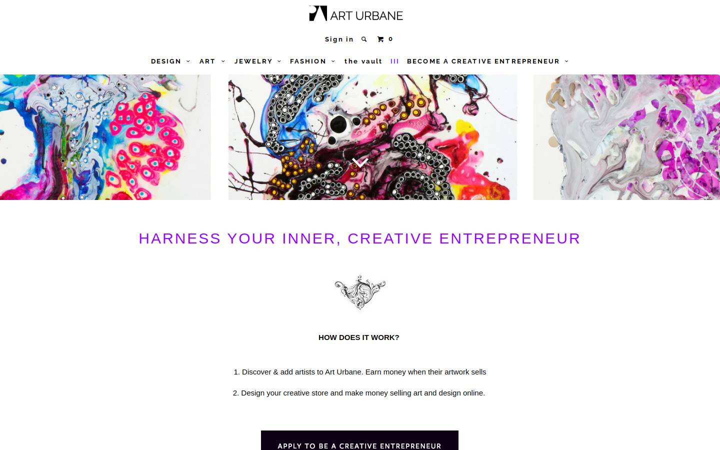 arturbane.com homepage screenshot