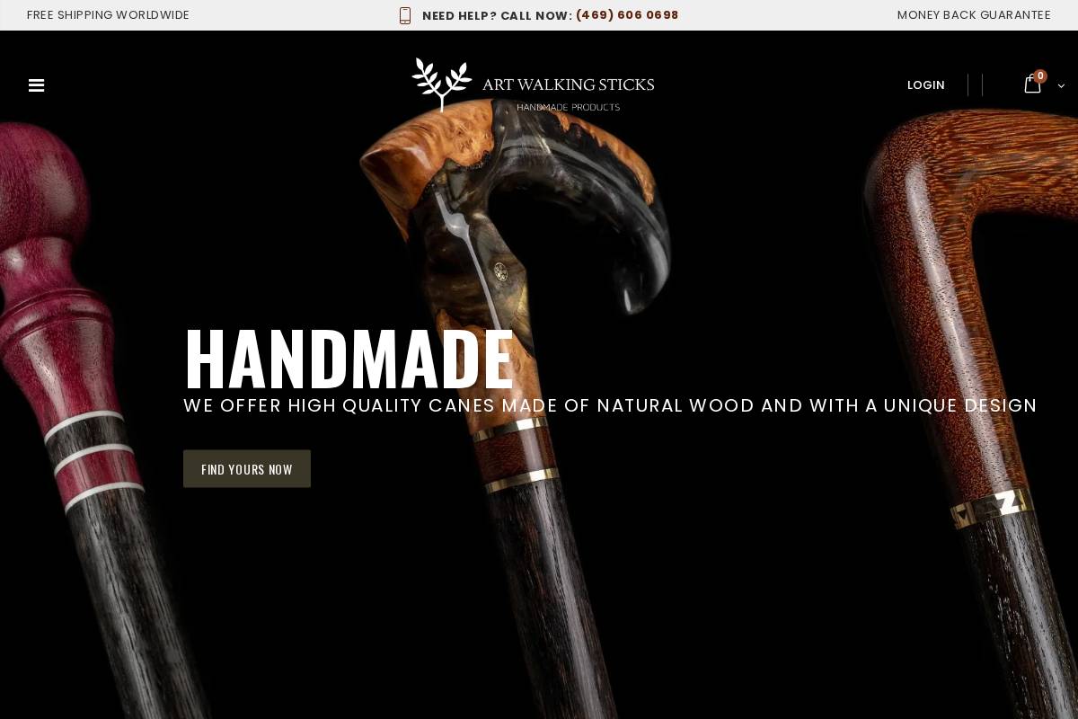 artwalkingsticks.com homepage screenshot