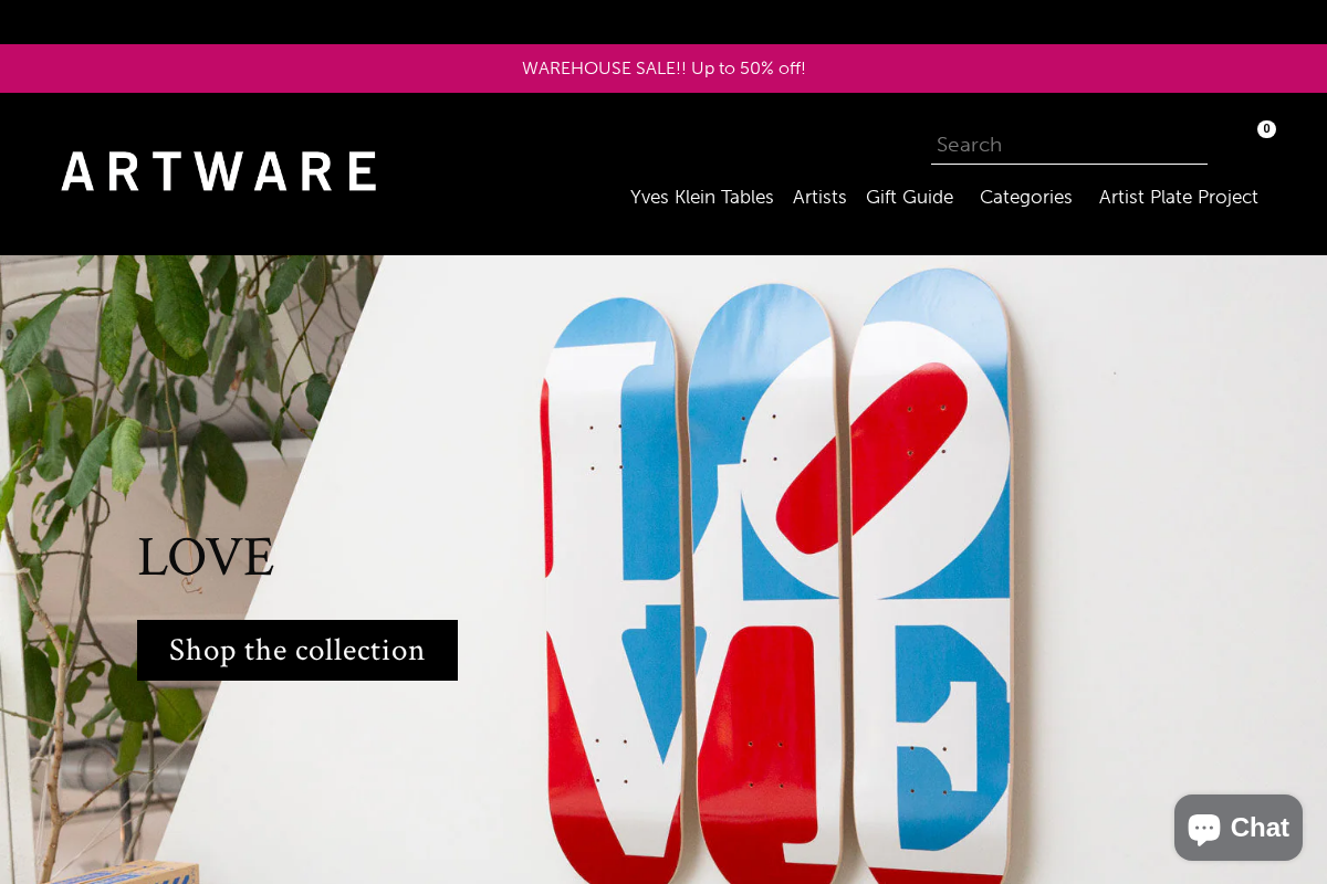 Artware Editions homepage screenshot