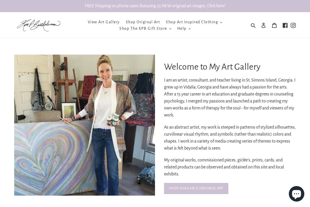 artwearbykpb.com homepage screenshot