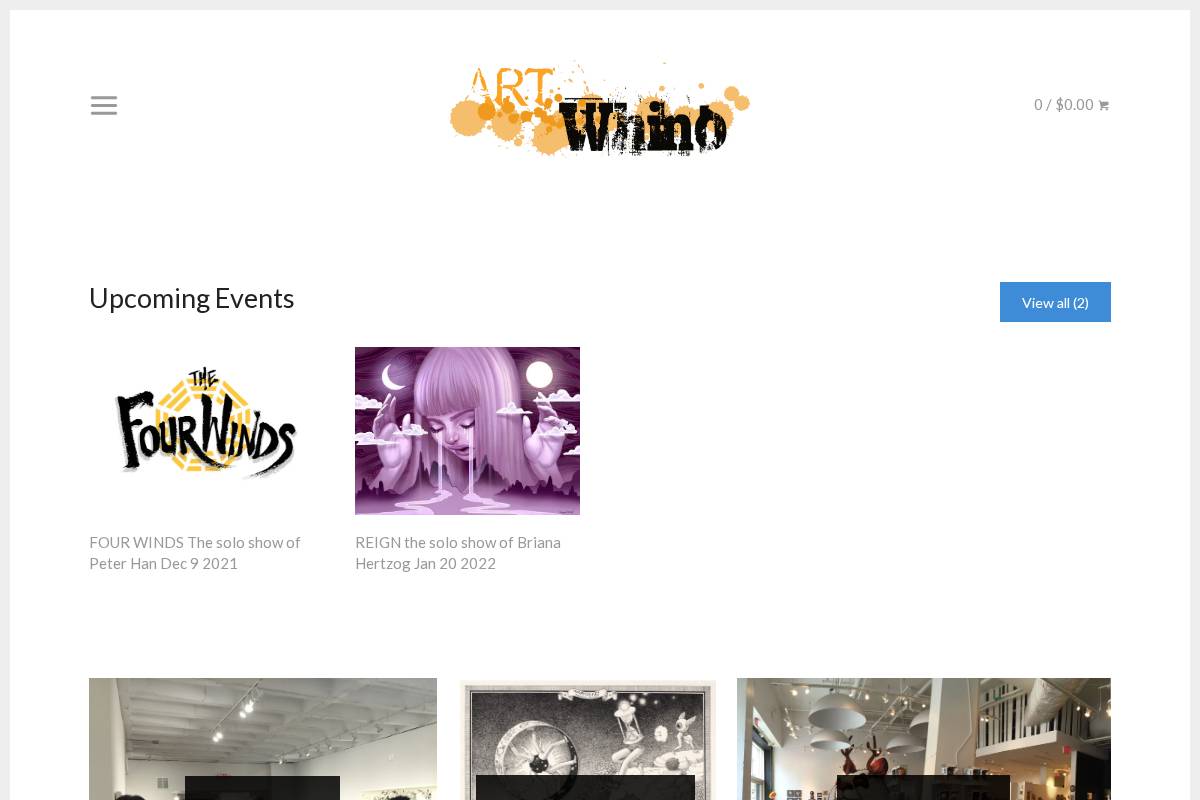 artwhino.com homepage screenshot