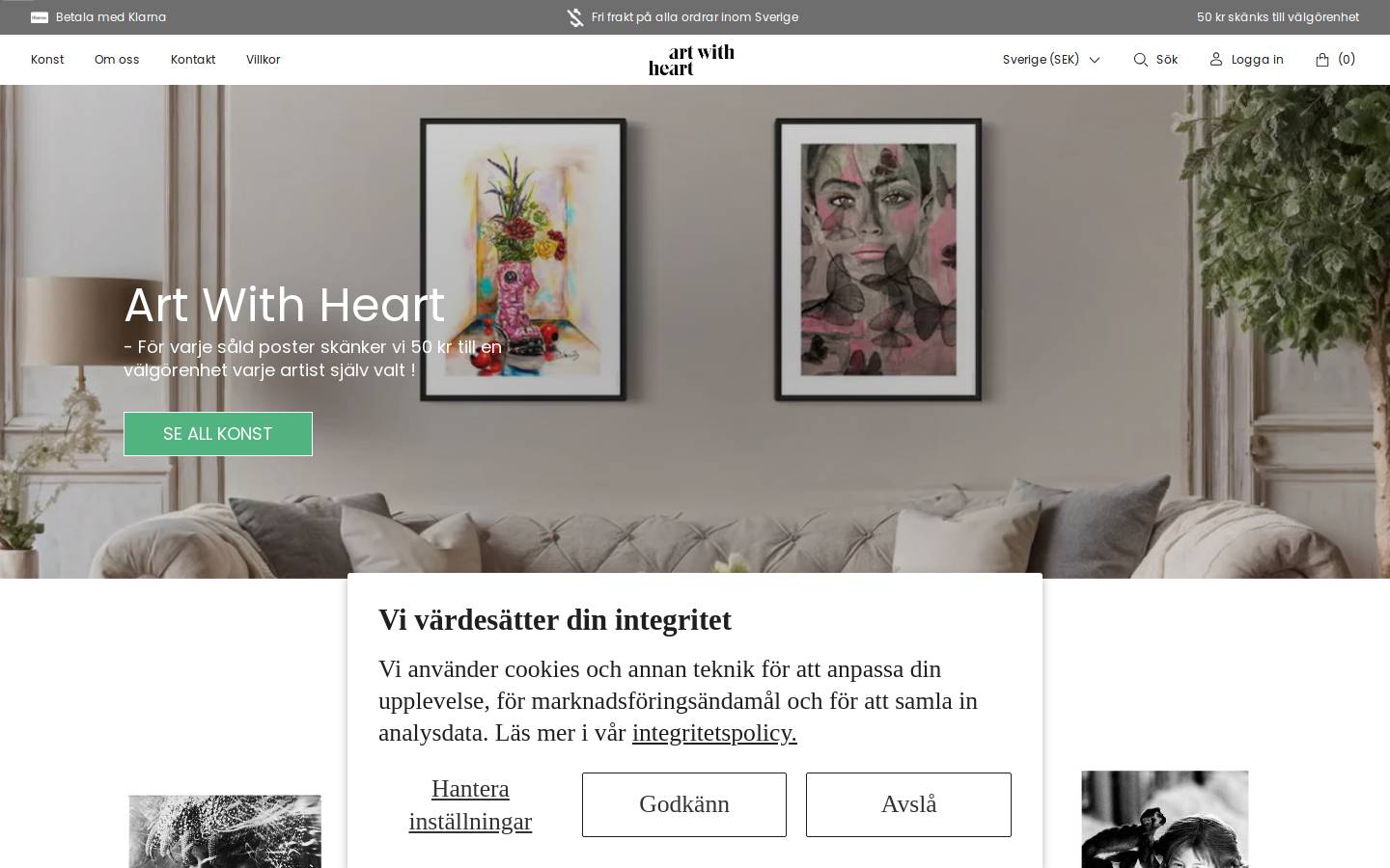 artwithheart.se homepage screenshot