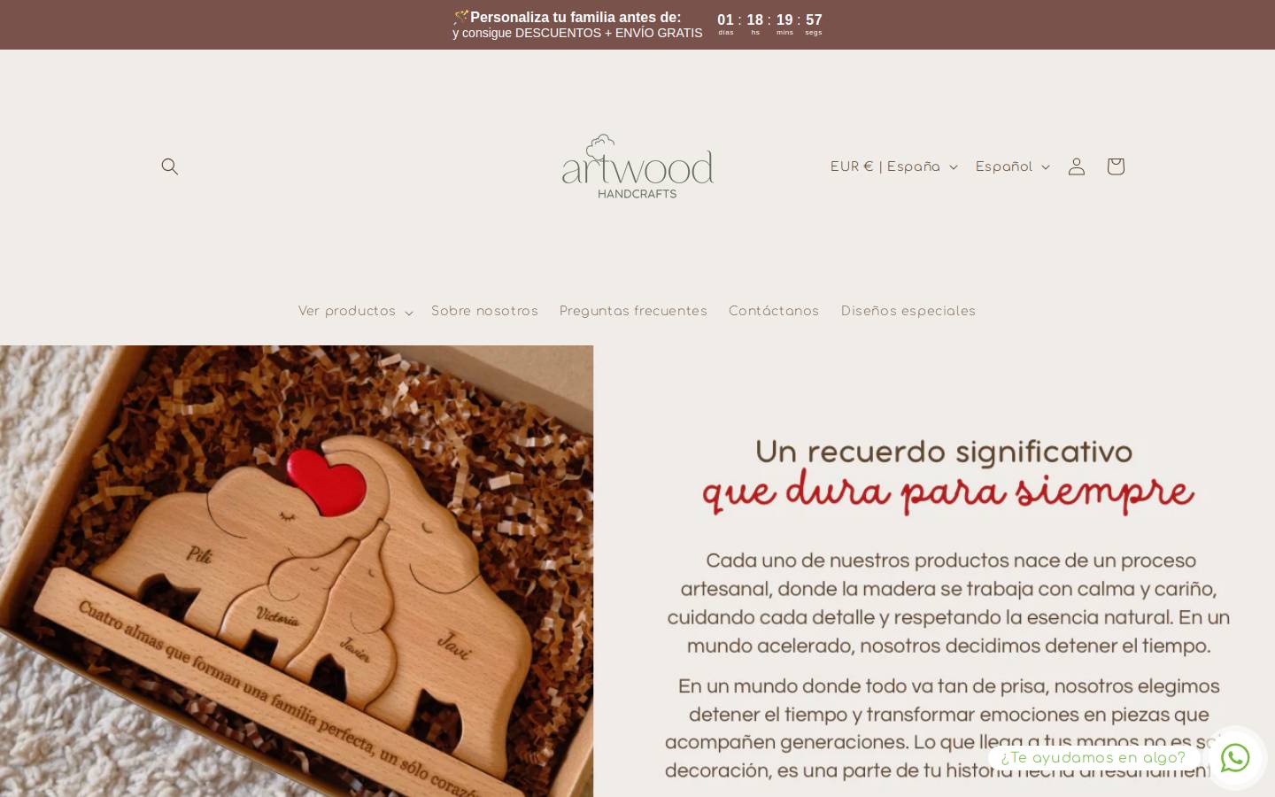 Artwoodhandcrafts homepage screenshot