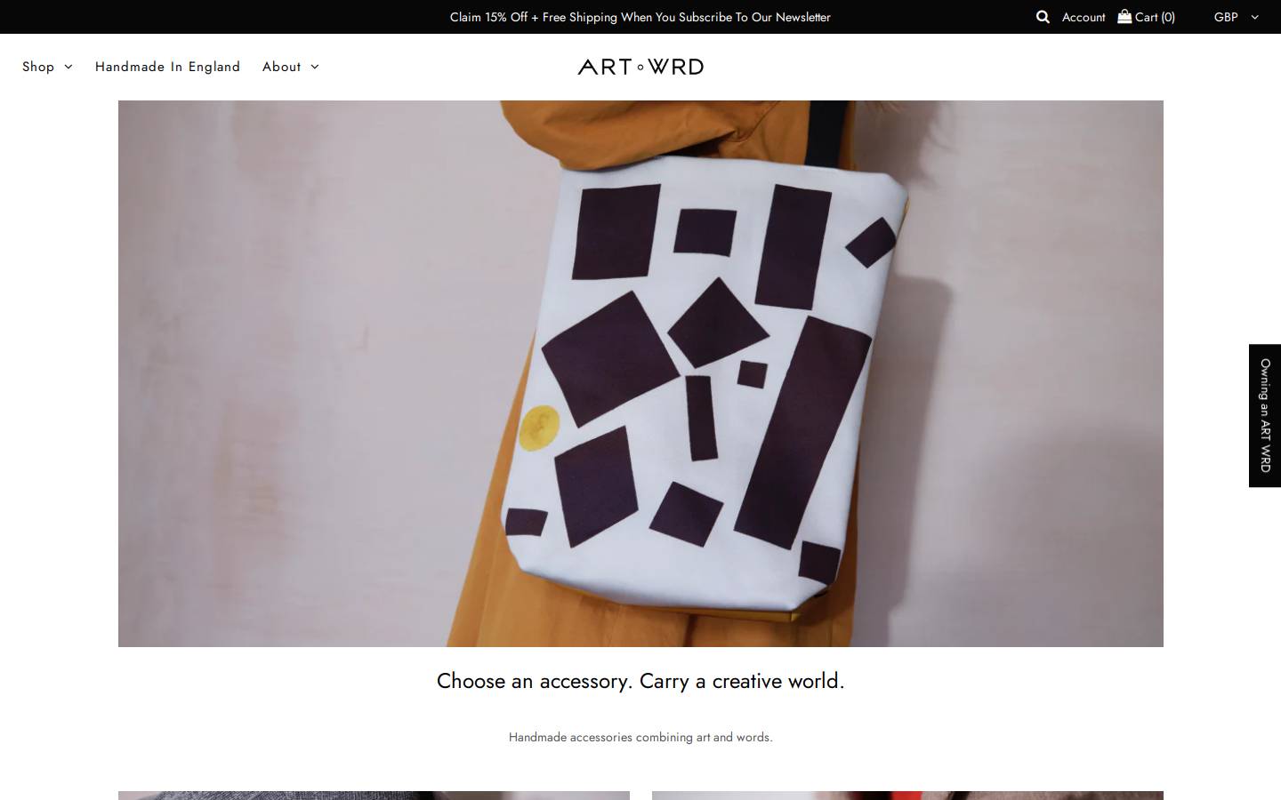 artwrd.com homepage screenshot