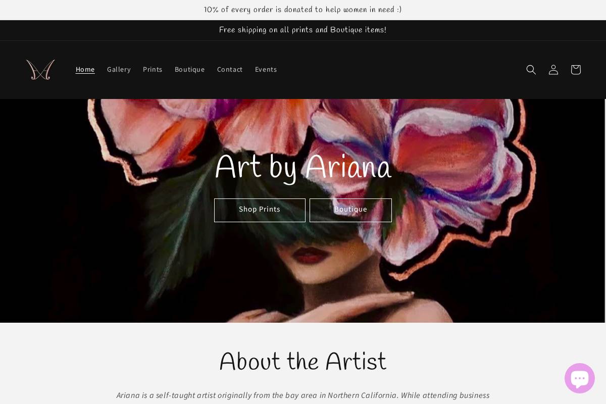 artxariana.com homepage screenshot