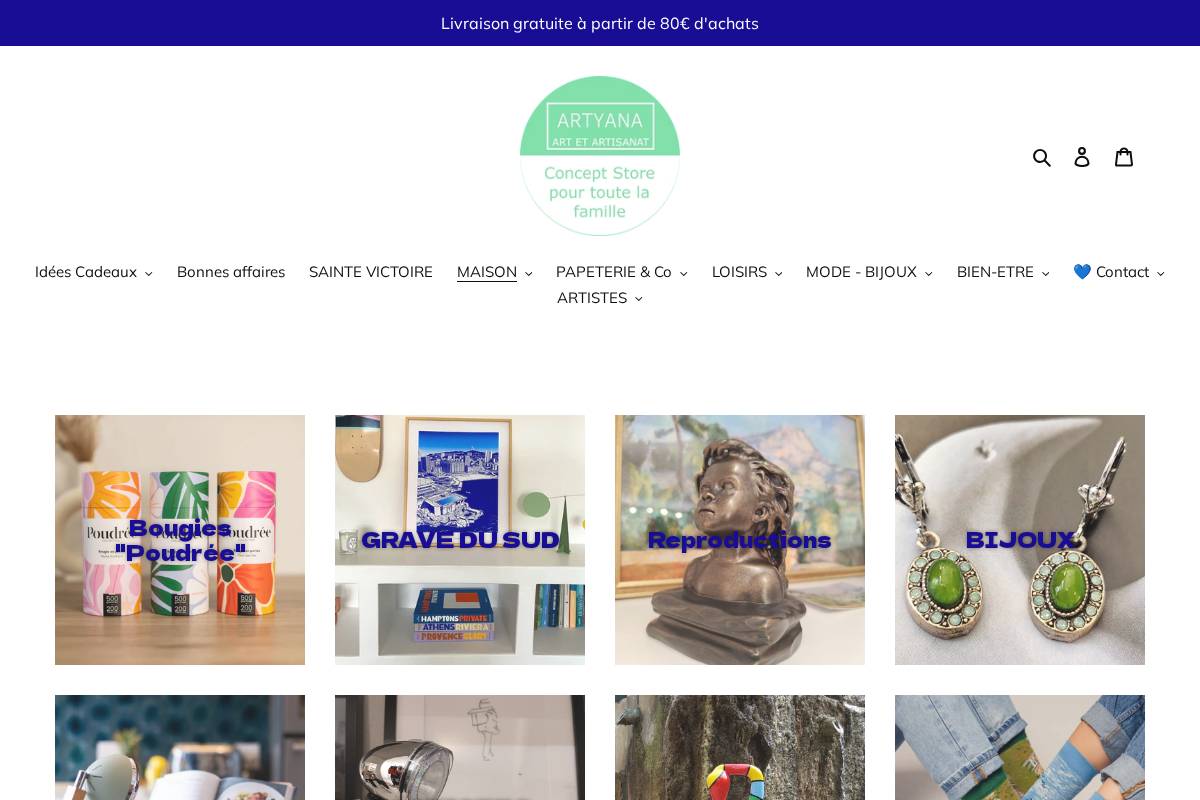 artyana.fr homepage screenshot