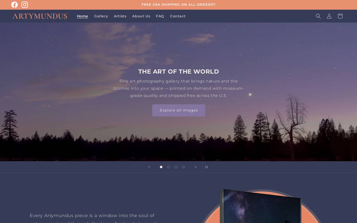 artymundus.com homepage screenshot
