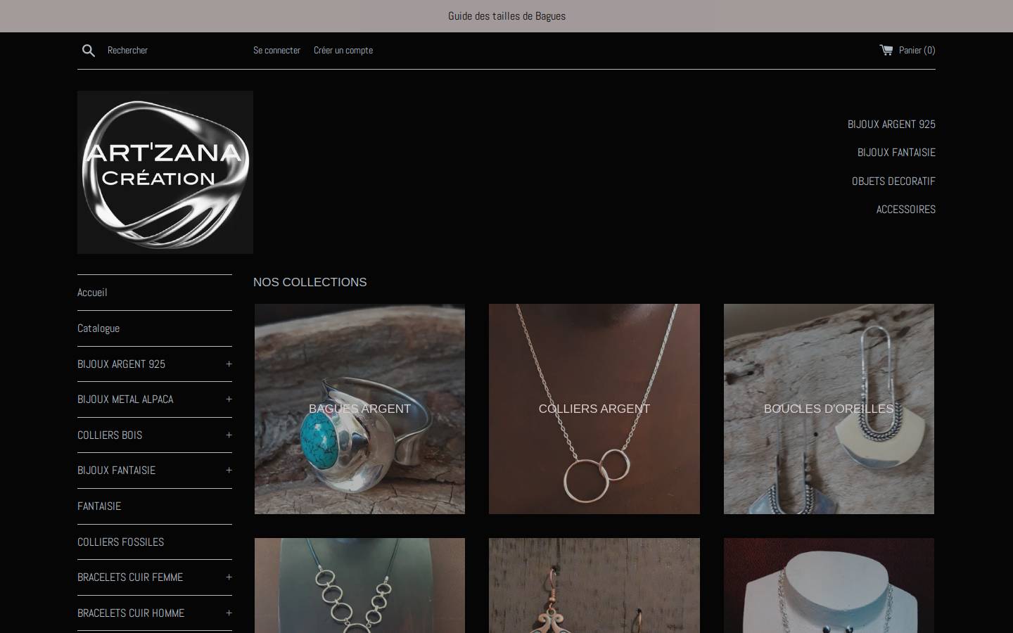 artzanacreation.com homepage screenshot