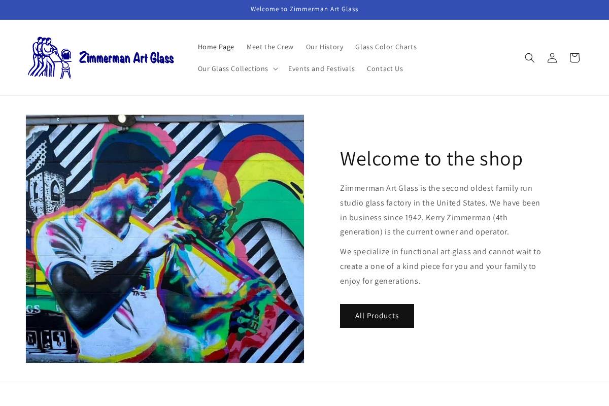 artzglass.com homepage screenshot