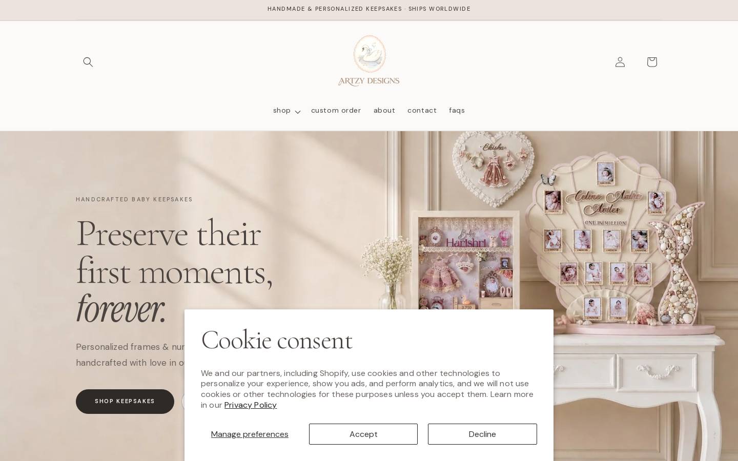 artzydesigns.studio homepage screenshot