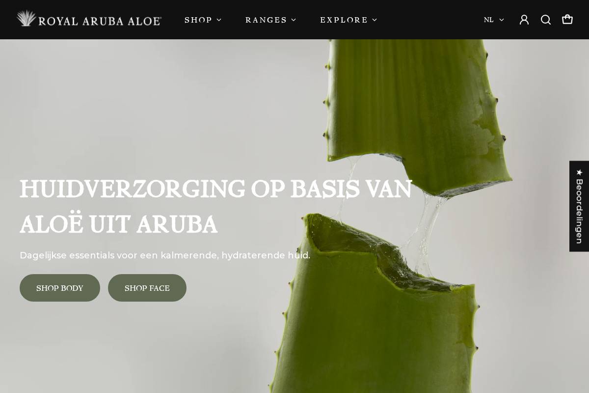 Aruba Aloe EU homepage screenshot