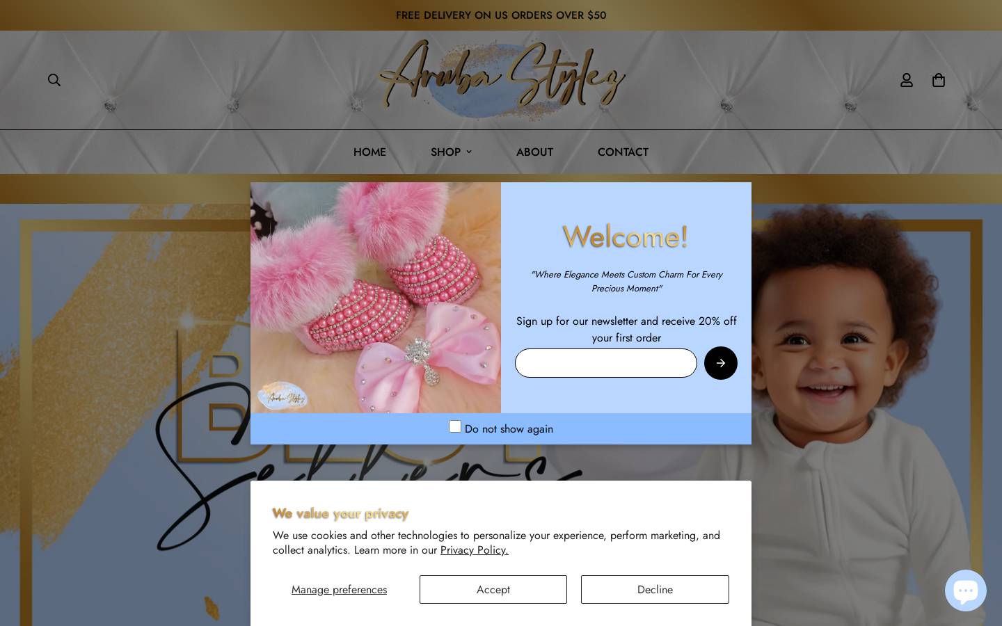 arubastylez.com homepage screenshot