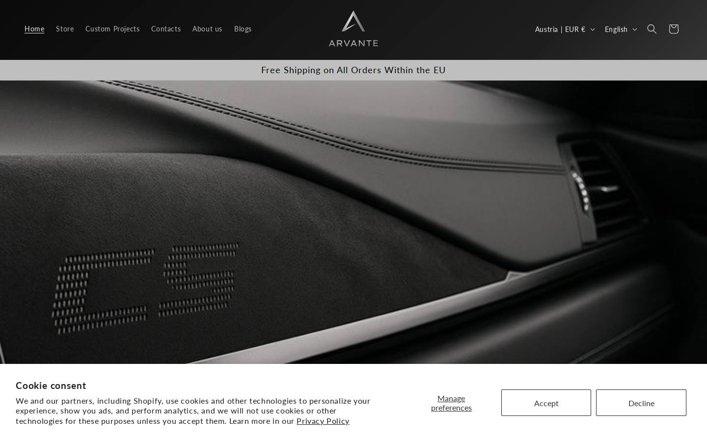 Arvante homepage screenshot