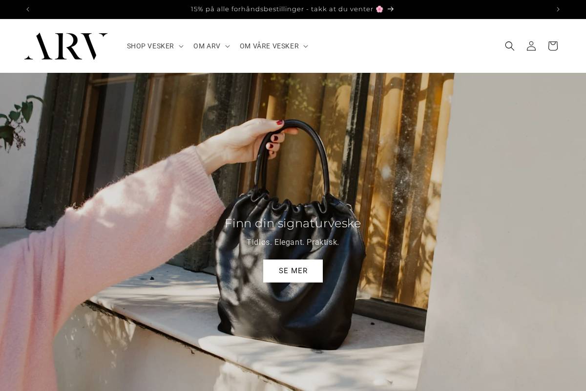 arvdesign.no homepage screenshot