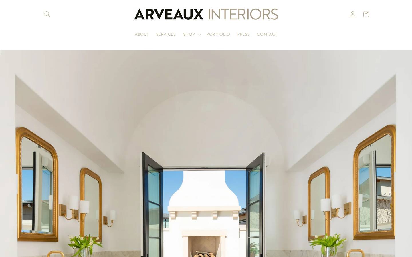 arveauxinteriors.com homepage screenshot
