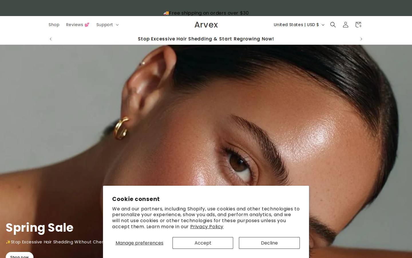 arvexx.com homepage screenshot