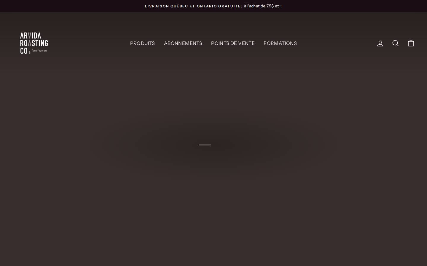 arvidaroasting.com homepage screenshot