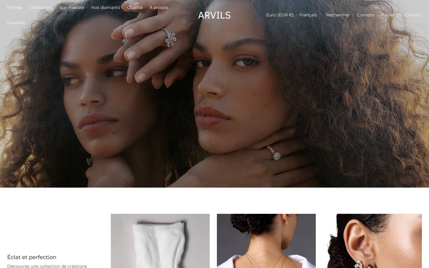 Arvils Paris homepage screenshot