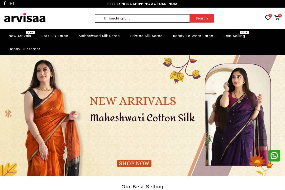 arvisaa.com homepage screenshot