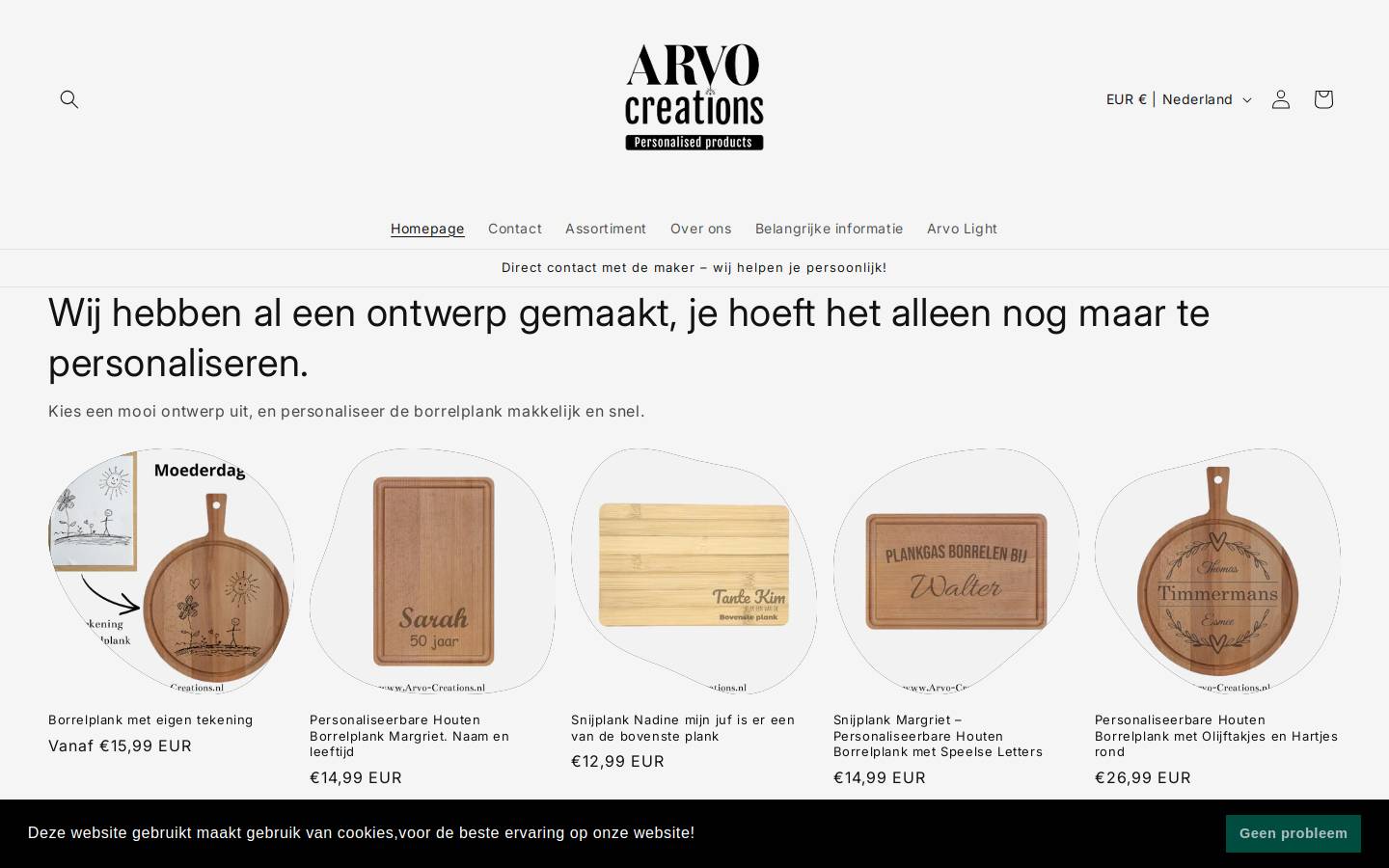 arvo-creations.nl homepage screenshot