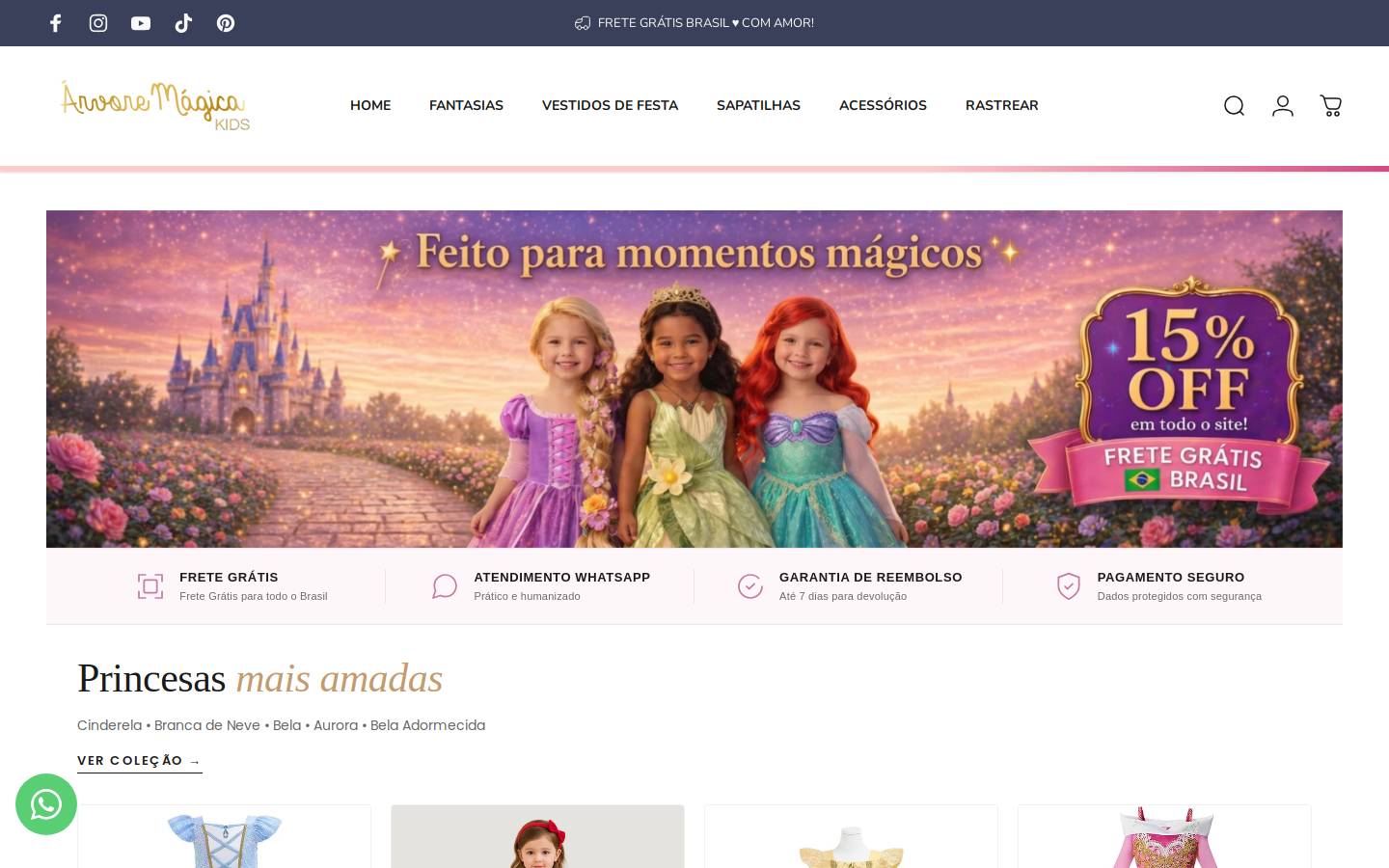 arvoremagica.com.br homepage screenshot