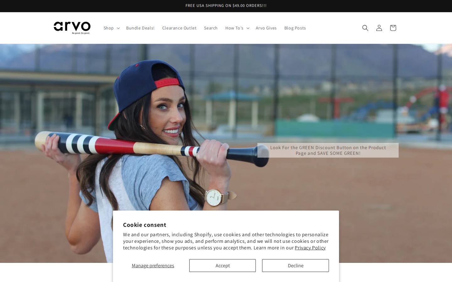 arvowear.com homepage screenshot