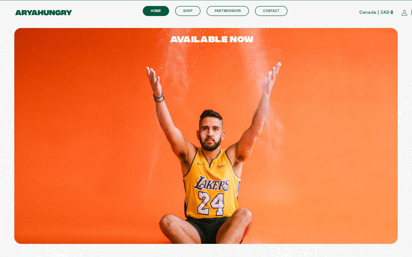 aryahungry.ca homepage screenshot