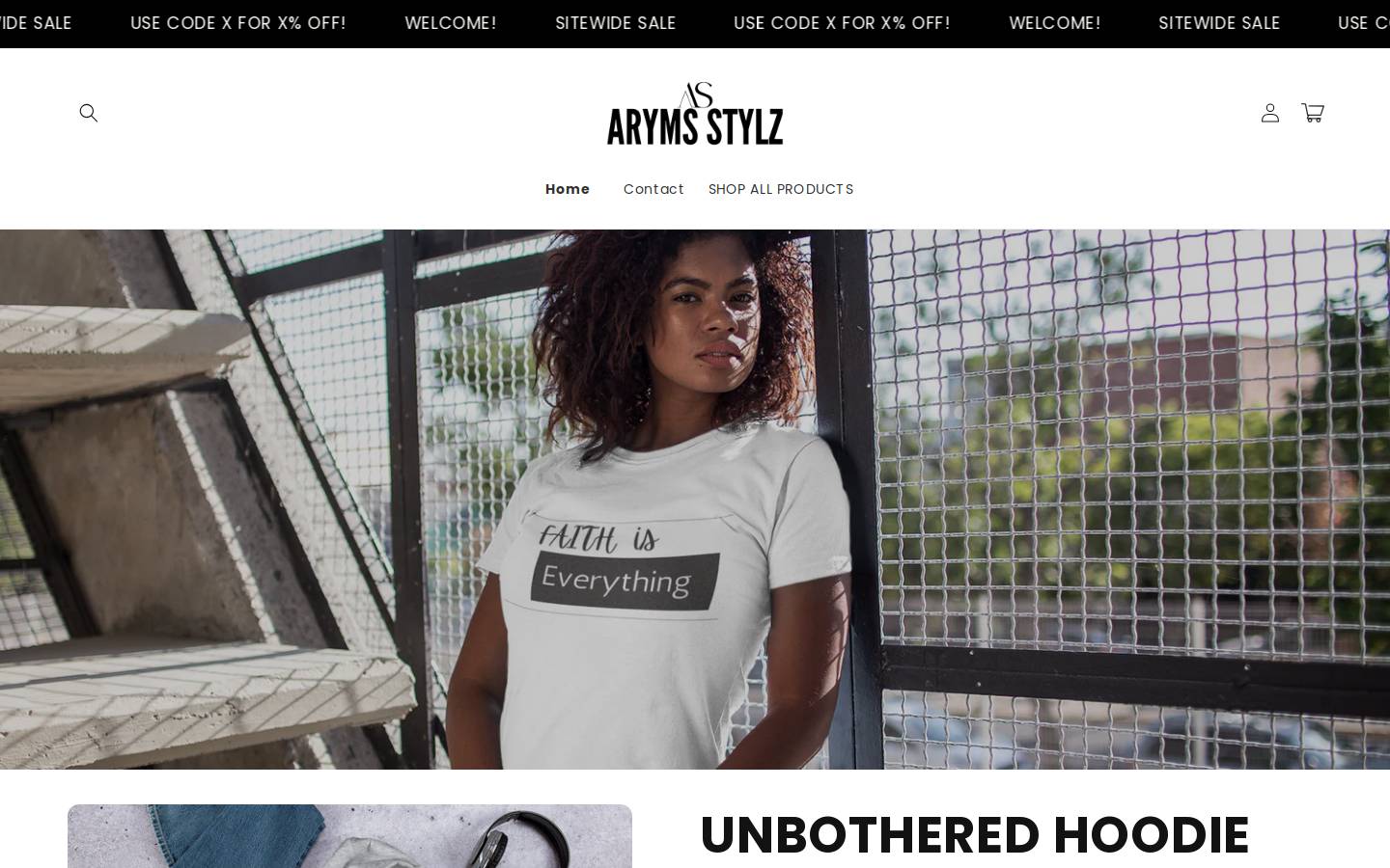 arymstylz.com homepage screenshot