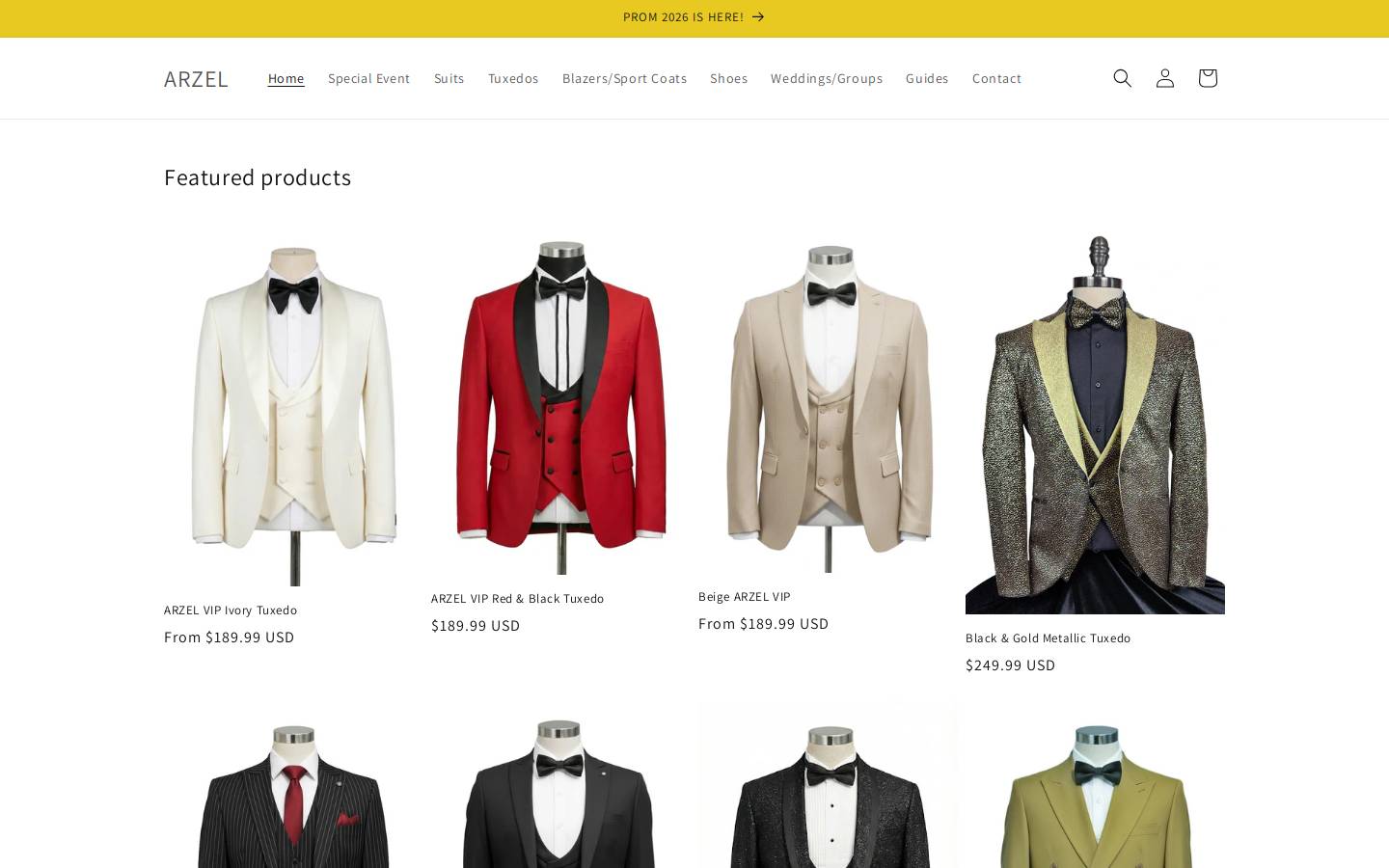 arzelapparel.com homepage screenshot