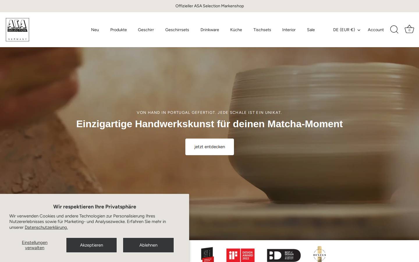 asa-selection.de homepage screenshot